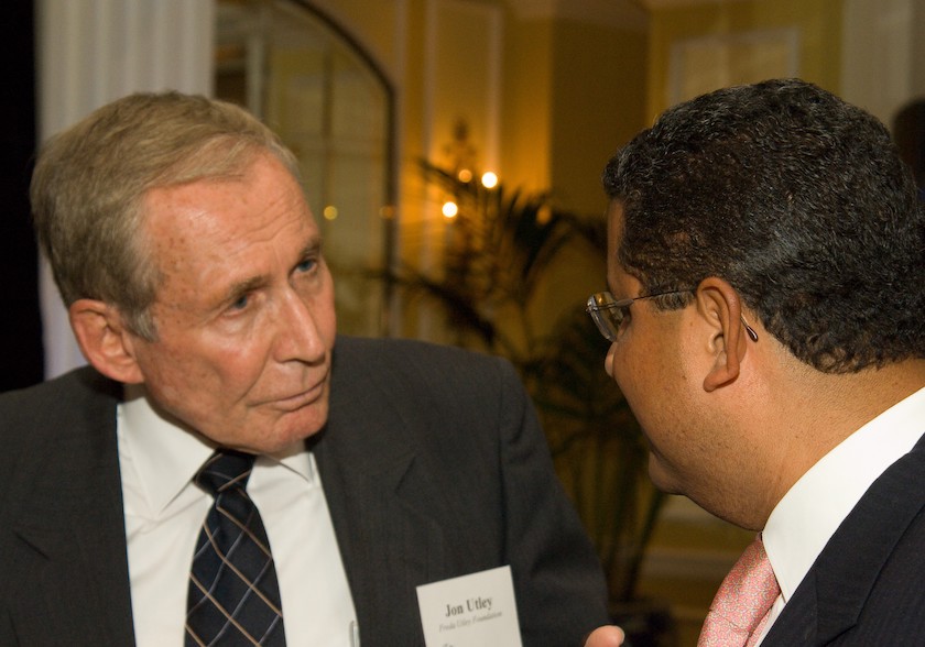 Jon Basil Utley with former President of El Salvador Francisco Flores.